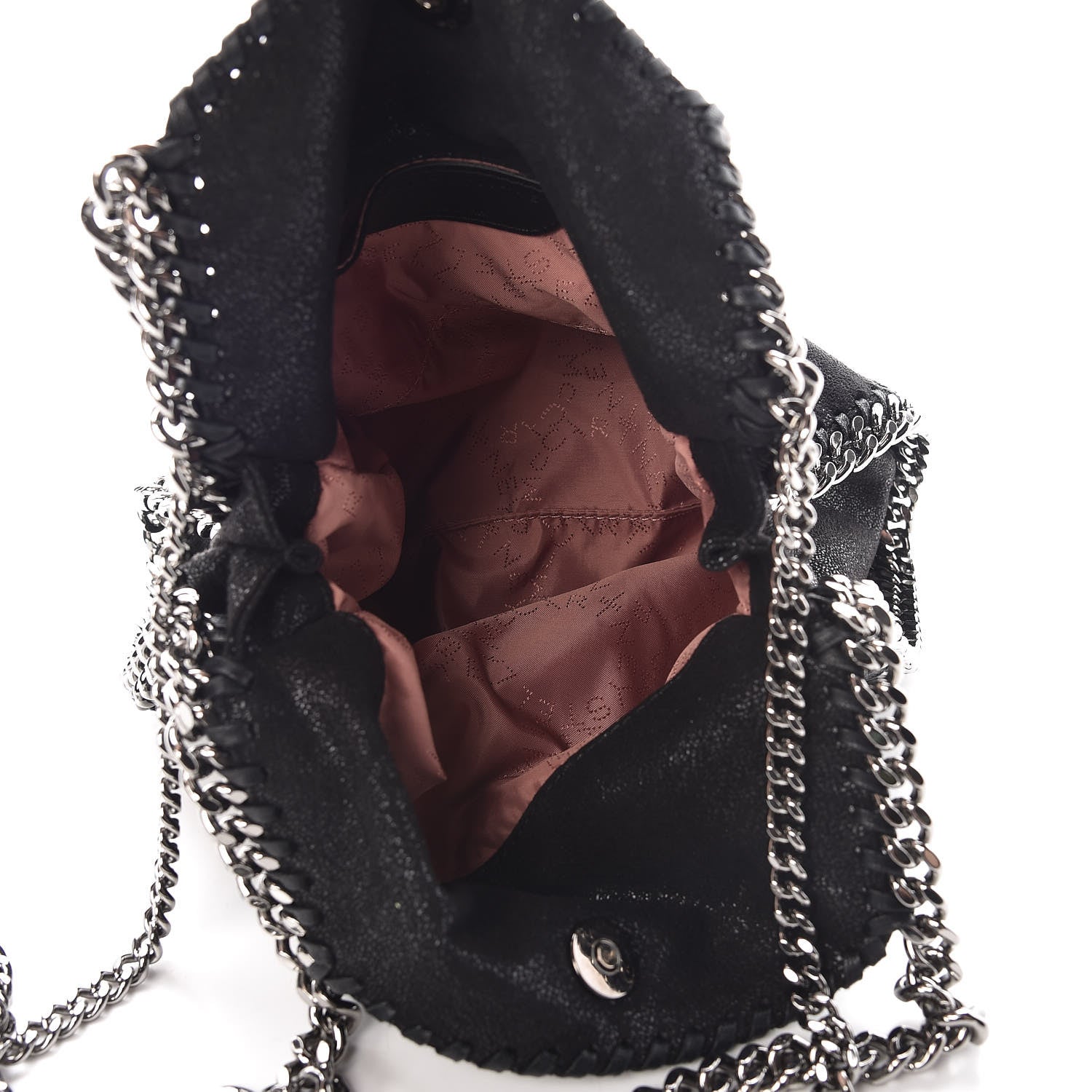 Stella McCartney Shaggy Deer Mini Falabella Fold Over Tote Black 6 of 9