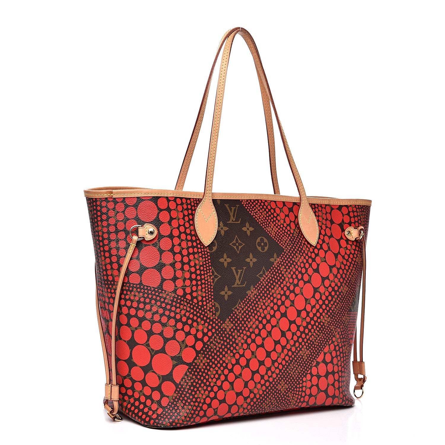 Louis Vuitton Monogram Kusama Waves Neverfull MM Red 2 of 14