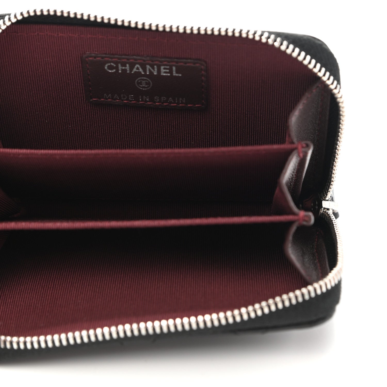 Chanel Lambskin Quilted Zip Coin Purse Black 5 of 7