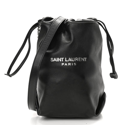 Saint Laurent Lambskin Small Teddy Bucket Bag Black 3 of 12