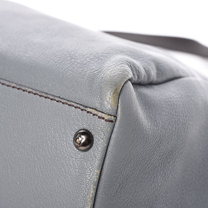 Fendi Goatskin Zucca Large Peekaboo Iconic Satchel Grigio Tobacco Black 15 of 20