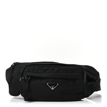 Prada Tessuto Nylon Double Pocket Belt Bag Black 1 of 10