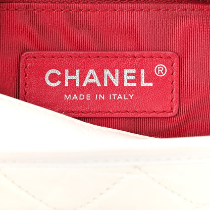 Chanel Aged Calfskin Quilted Small Gabrielle Hobo White 5 of 9