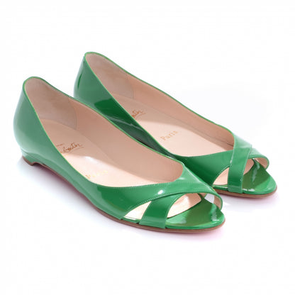 Christian Louboutin Patent Un Voilier Flats Green 37.5 3 of 6