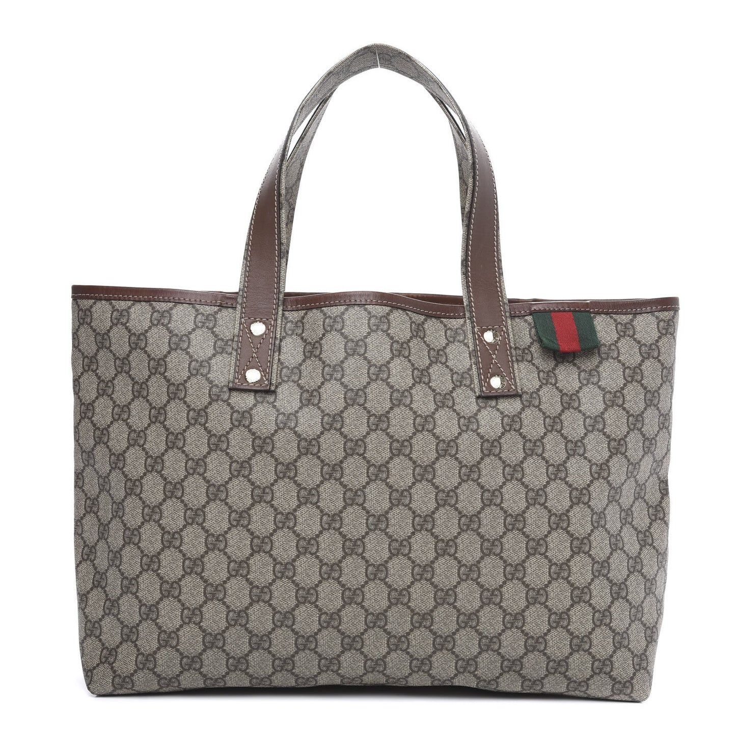 GG Plus Monogram Medium Signature Web Loop Tote Brown