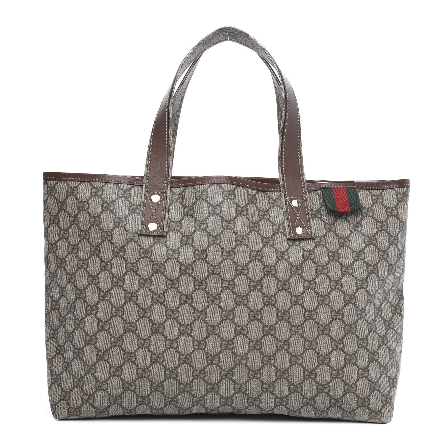 Gucci GG Plus Monogram Medium Signature Web Loop Tote Brown 1 of 15