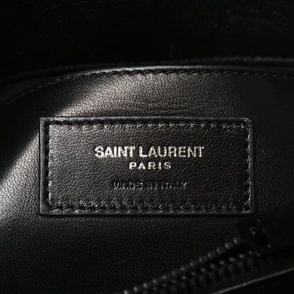 Saint Laurent Sheepskin Matelasse Chevron Monogram Monochrome Medium College Bag Black 6 of 11