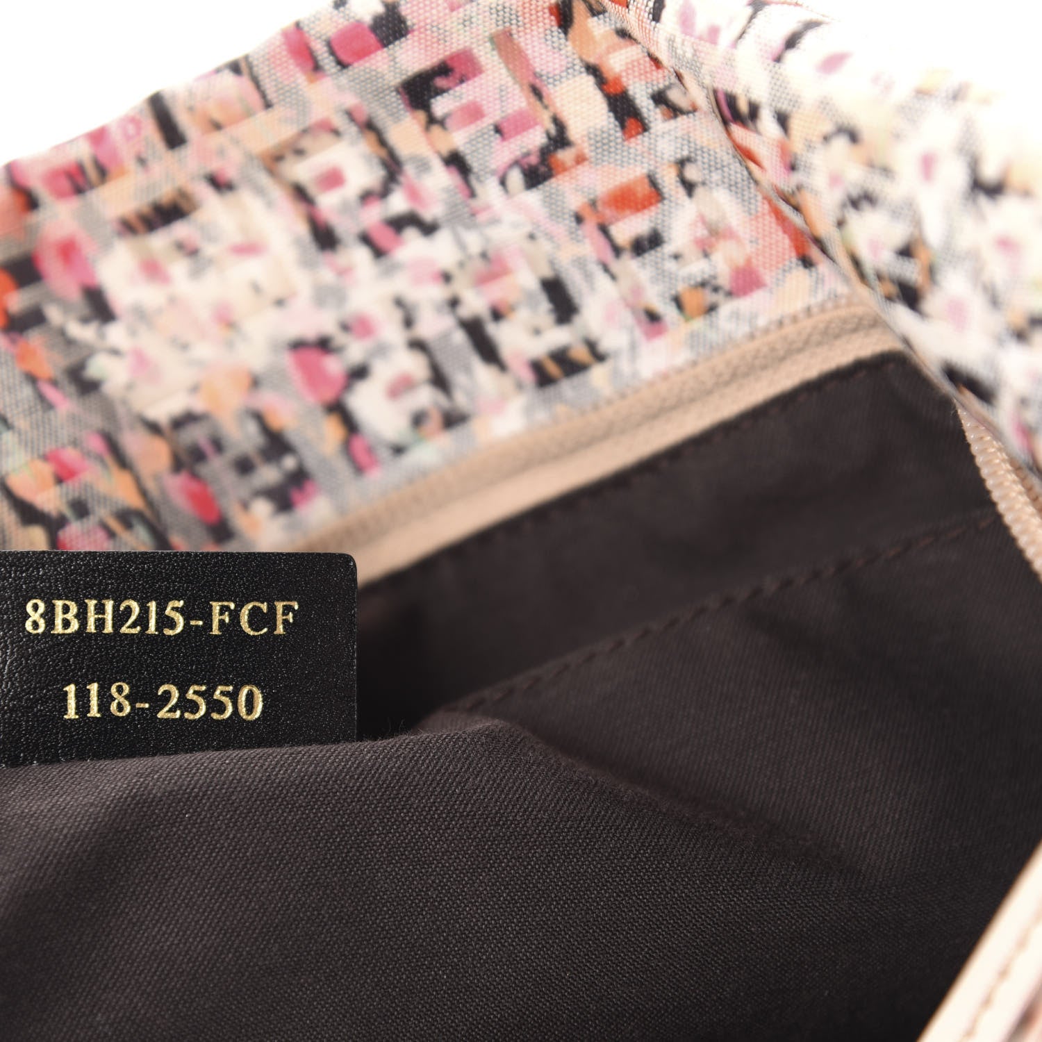 Fendi Zucchino Vitello Floral Forever Shopper Tote Rosa Papaya Rosa Confetto 9 of 10