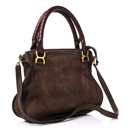 Chloe Nubuck Medium Marcie Satchel Dark Brown 3 of 22