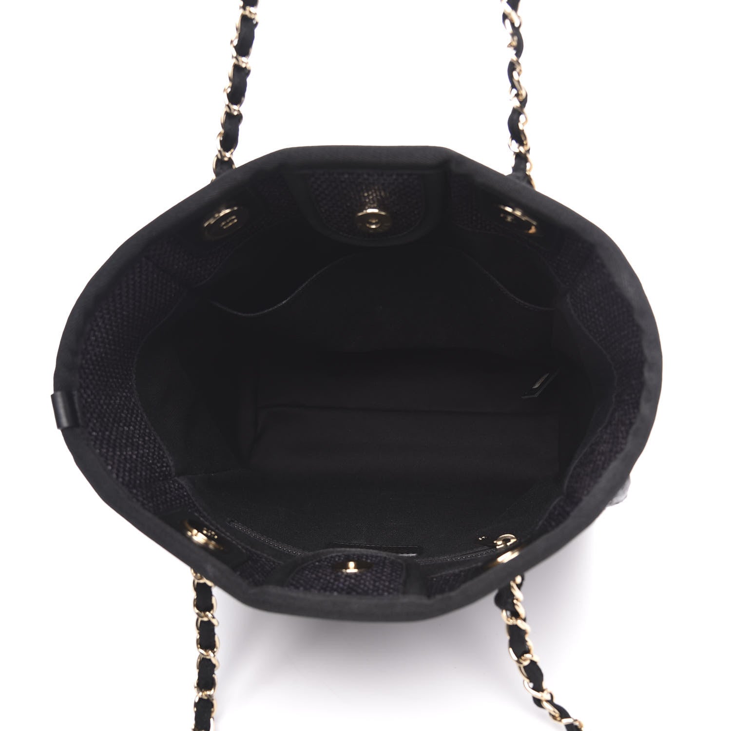 Chanel Woven Straw Raffia Mini Deauville Tote Black 5 of 12