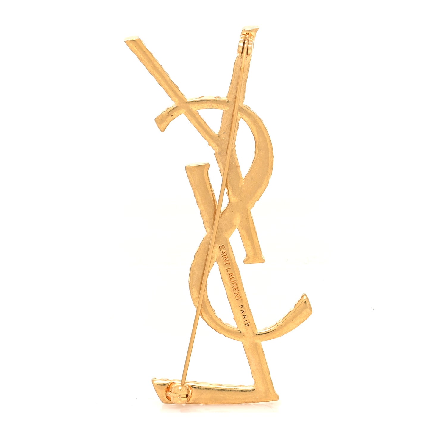Brass Cassandre Opyum YSL Twisted Brooch Gold