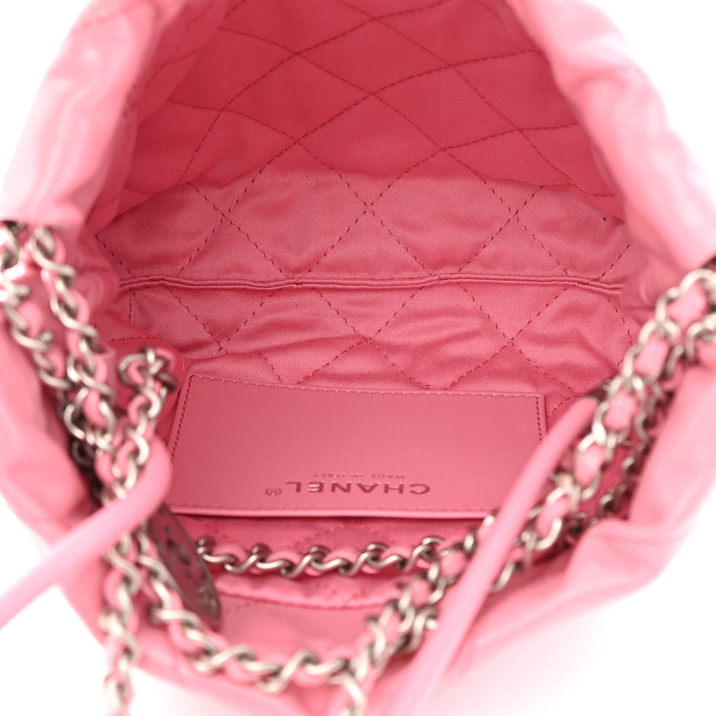 Shiny Calfskin Quilted Mini Chanel 22 Pink