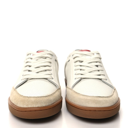 Saint Laurent Calfskin Perforated Suede SL10 Court Classic Low Top Sneakers 40 White 2 of 10