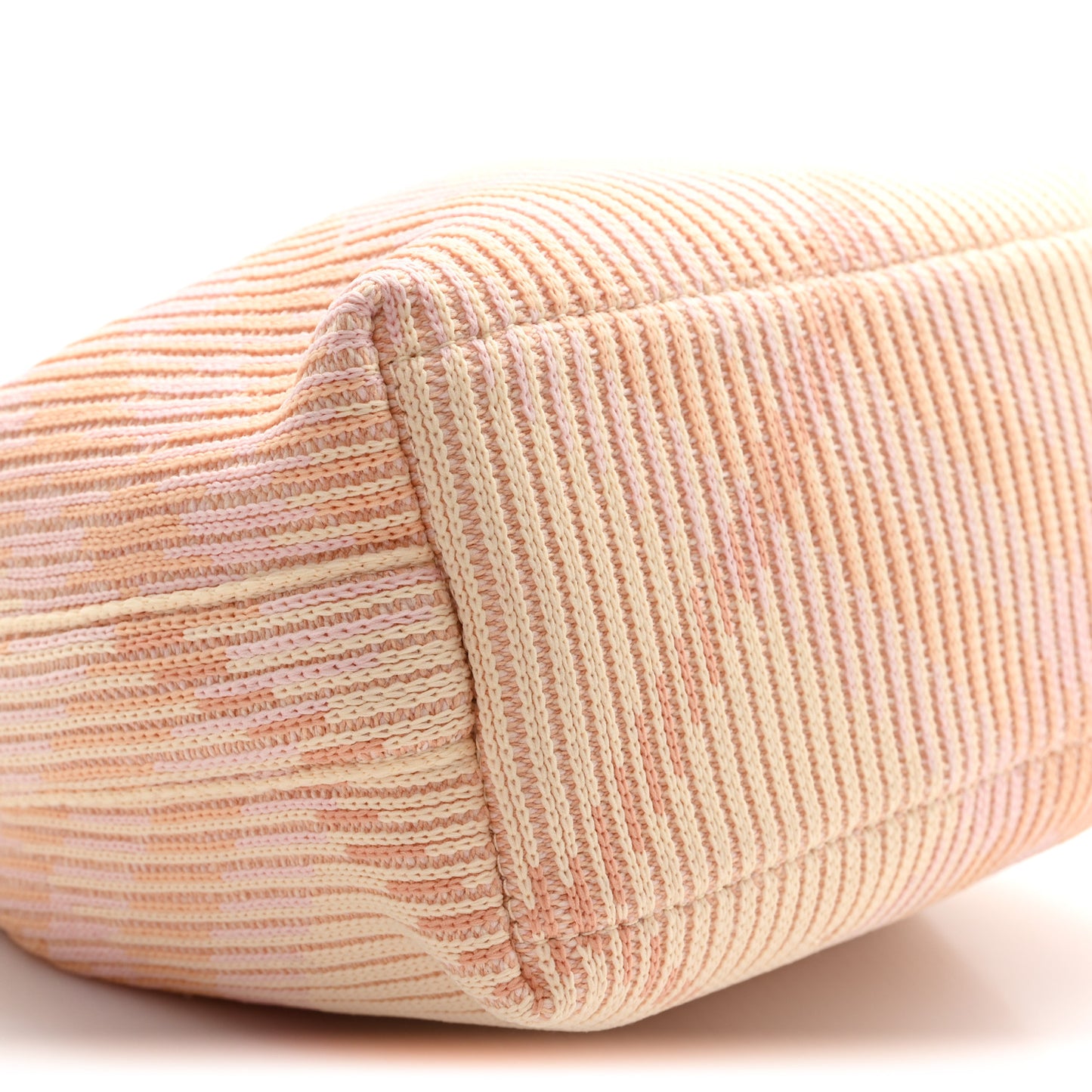Canvas Knitted Check Mini Peg Duffle Bag Sherbert