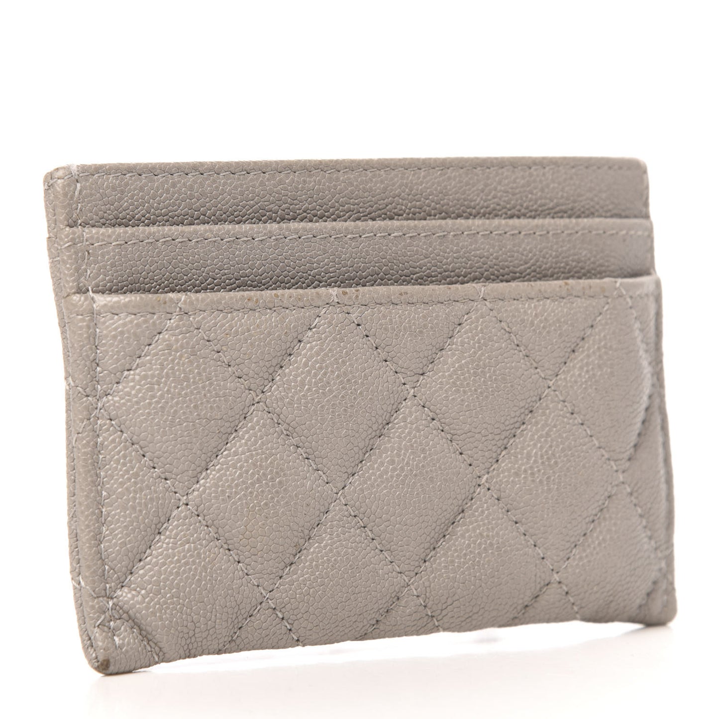 Caviar Quilted Boy Card Holder Grey