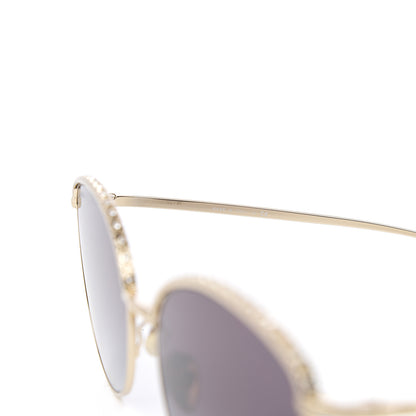 Chanel Metal Crystal Sunglasses 4258-B Gold 6 of 8