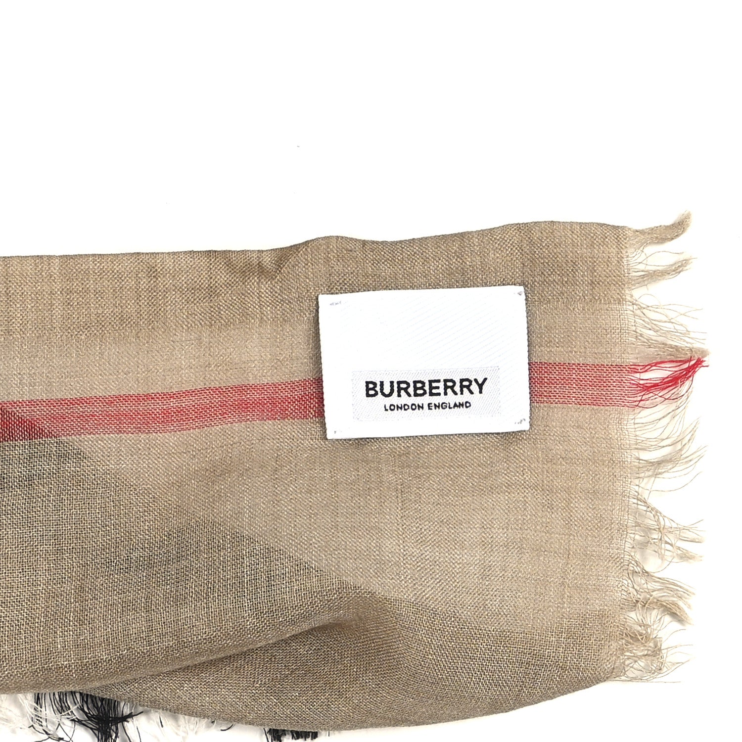 Burberry Wool Silk Gauze Giant Check Lightweight Scarf Camel 6 of 6