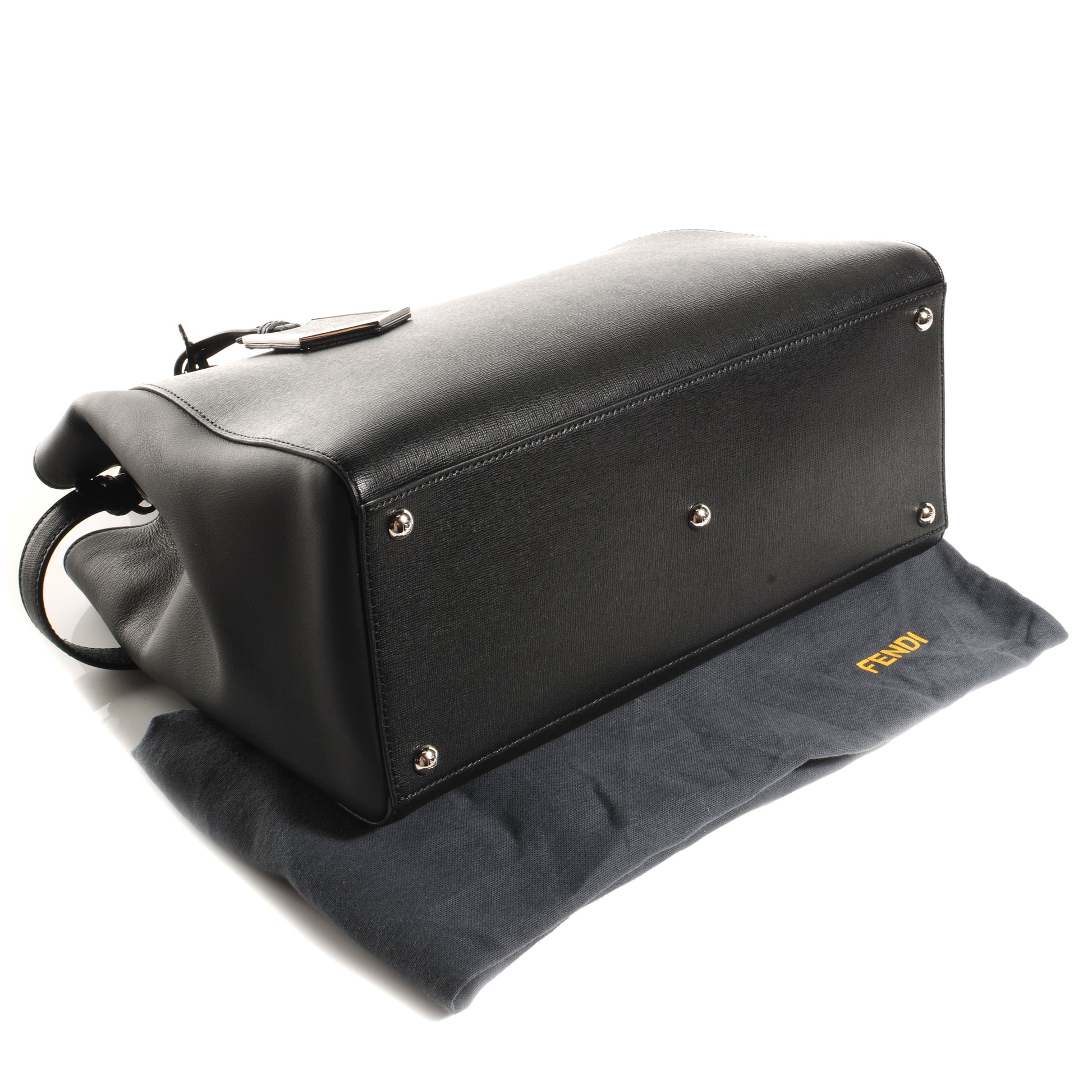 Fendi Vitello Elite Regular 2Jours Tote Black Vino 5 of 11
