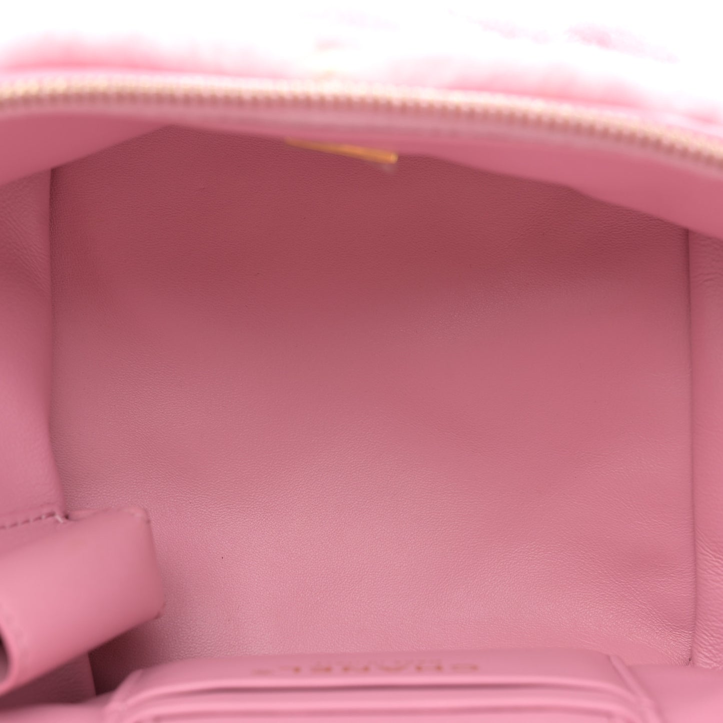 Shearling Lambskin Quilted Small CC Vanity Case Pink
