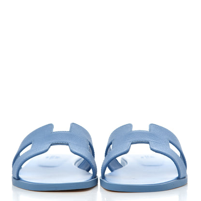 Hermes Epsom Oran Sandals 35 Bleu Faience 2 of 12