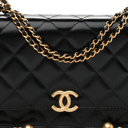 Chanel Calfskin Quilted Perfect Fit Wallet On Chain WOC Black 9 of 12