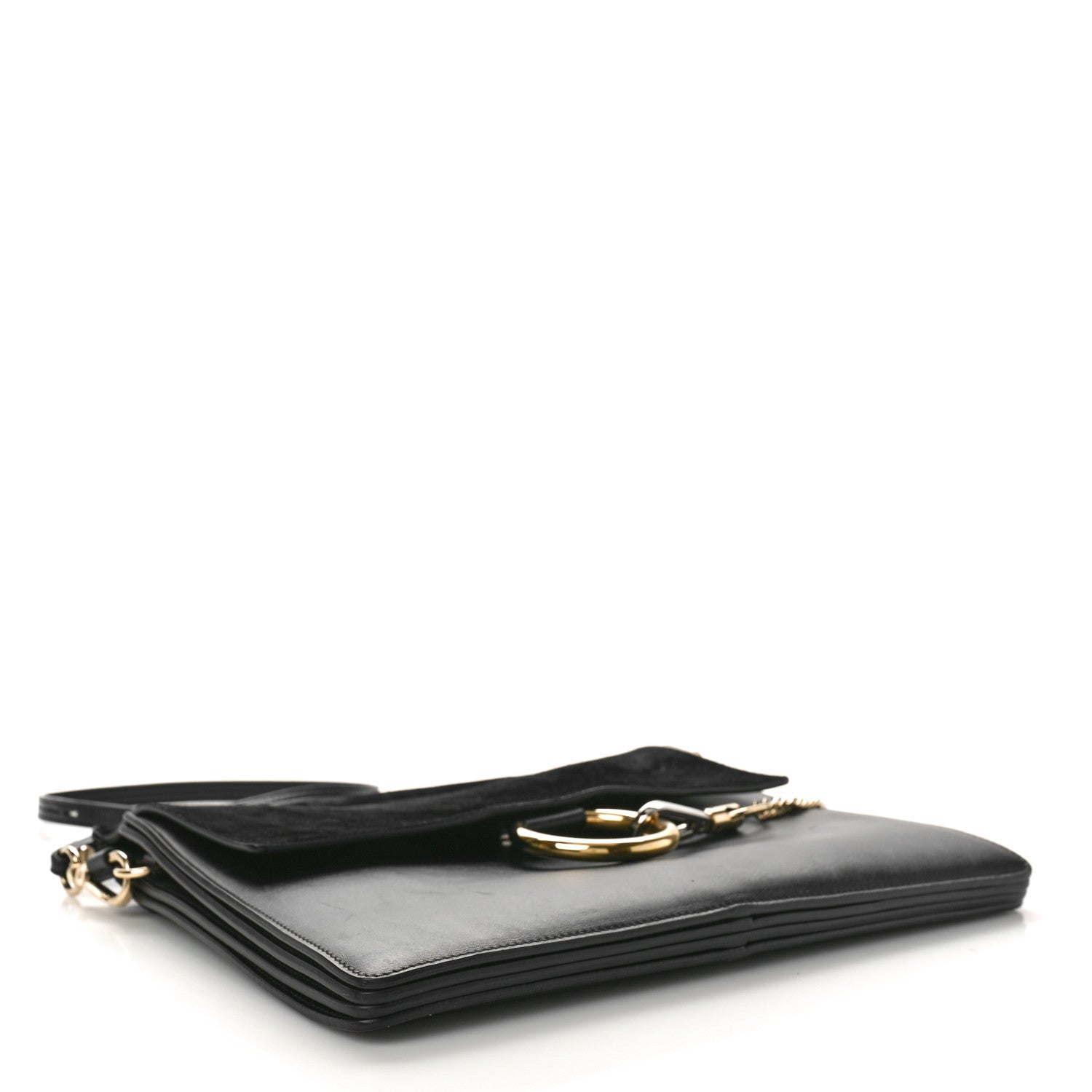 Chloe Suede Calfskin Medium Faye Shoulder Bag Black 4 of 11