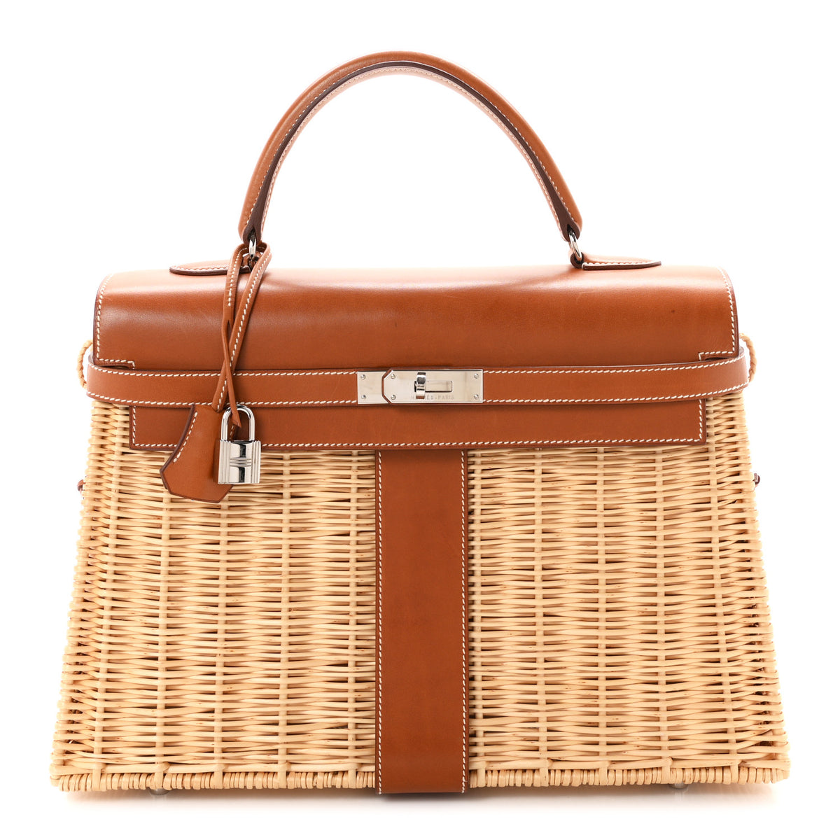 Hermes Wicker Barenia Picnic Kelly 35 Naturel Fauve 1 of 11