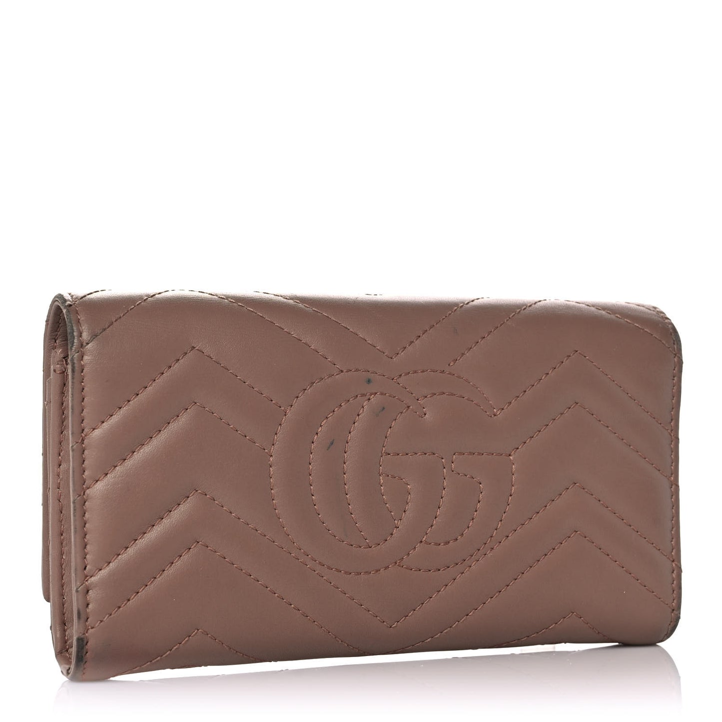 Calfskin Matelasse GG Marmont Continental Wallet Porcelain Rose