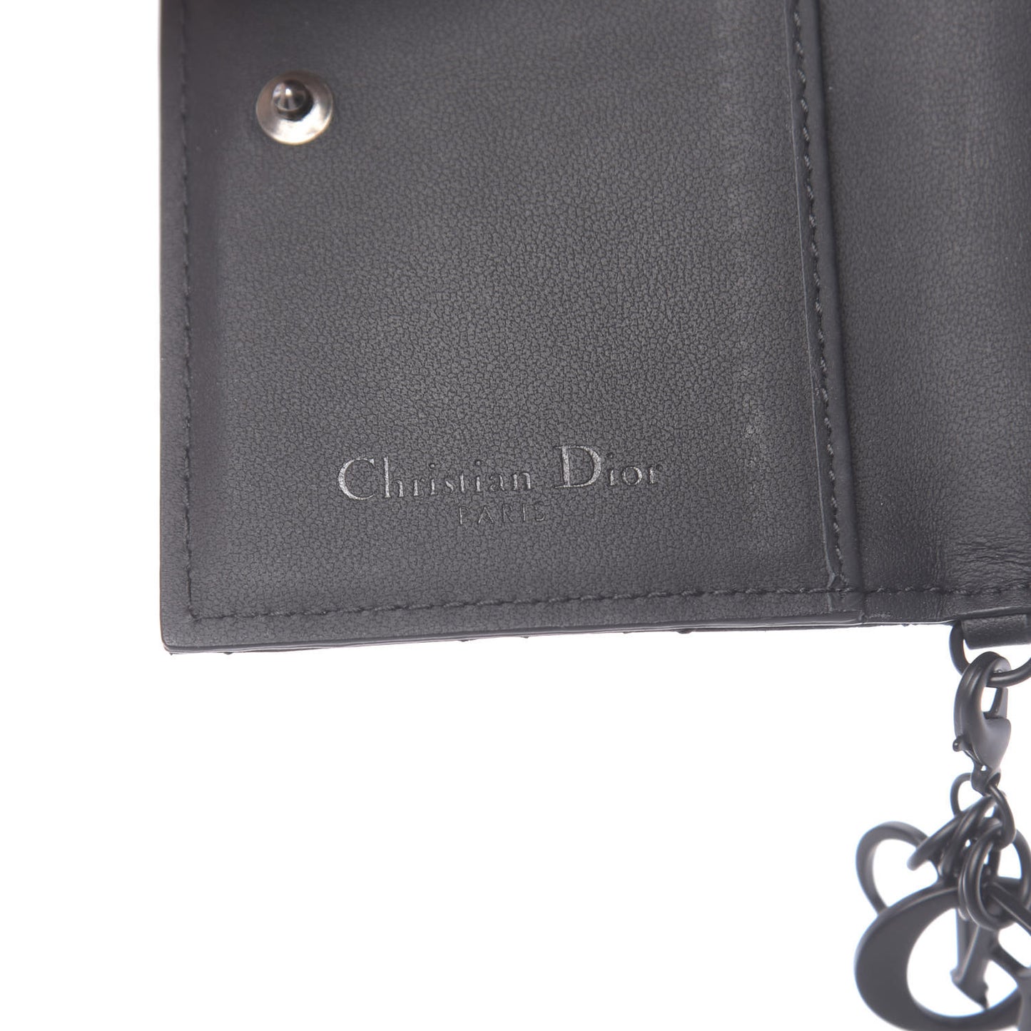 Ultra Matte Calfskin Small Lady Dior Flap Card Holder Black
