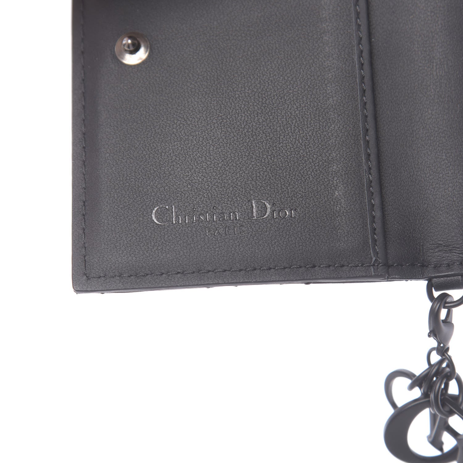 Christian Dior Ultra Matte Calfskin Small Lady Dior Flap Card Holder Black 6 of 8