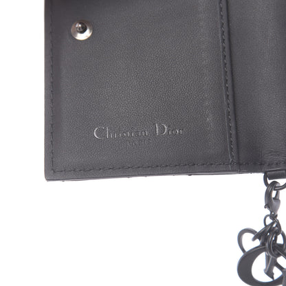 Christian Dior Ultra Matte Calfskin Small Lady Dior Flap Card Holder Black 6 of 8