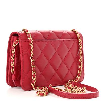 Chanel Lambskin Quilted CC Flap Red 3 of 9