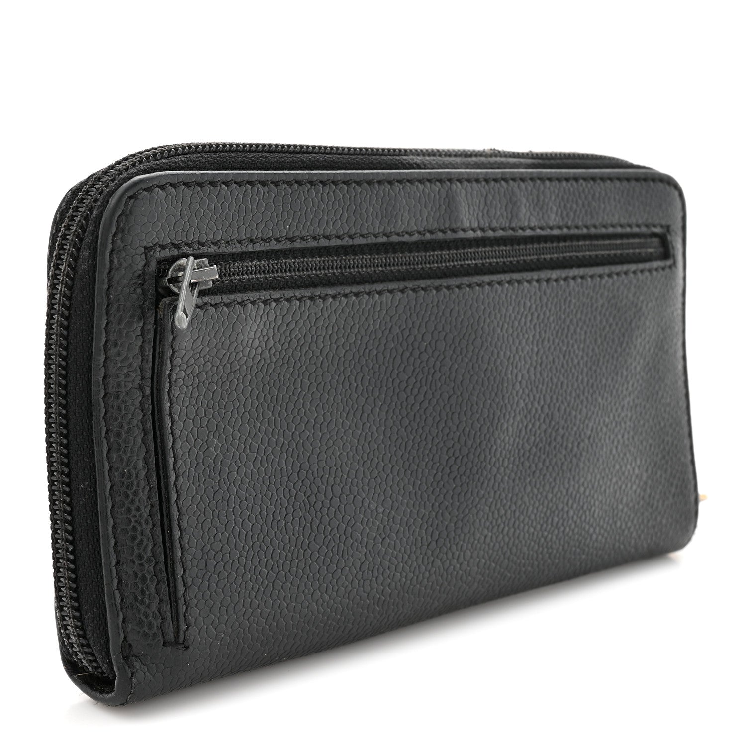 Chanel Caviar CC Timeless Large Zip Around Wallet Black 3 of 13