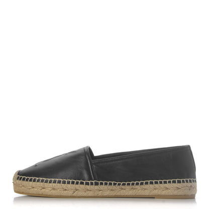 Saint Laurent Lambskin Monogram Espadrilles 39 Black 1 of 9