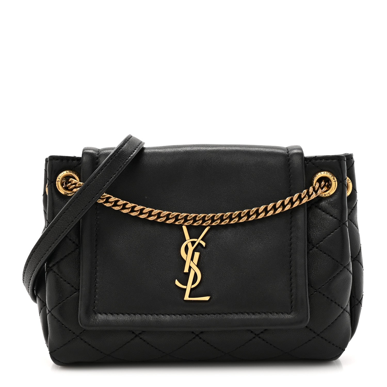 Saint Laurent Lambskin Quilted Monogram Mini Nolita Black 1 of 10