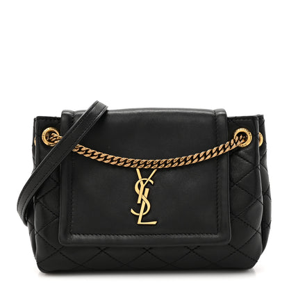 Saint Laurent Lambskin Quilted Monogram Mini Nolita Black 1 of 10