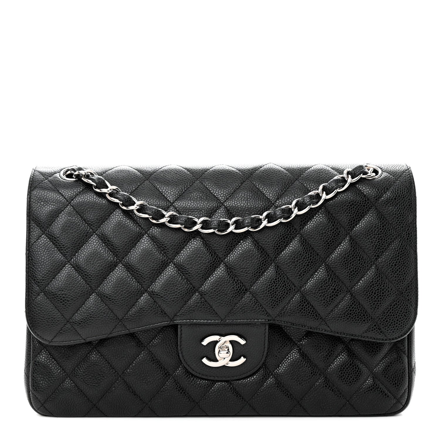 Chanel Caviar Quilted Jumbo Double Flap Black 1 of 12