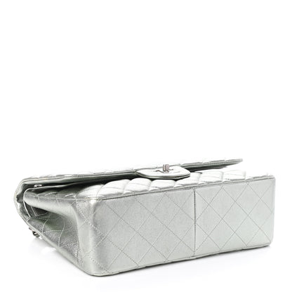 Chanel Metallic Lambskin Quilted Jumbo Double Flap Silver 4 of 10