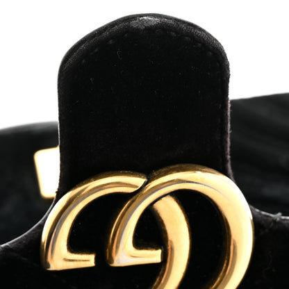 Gucci Velvet Matelasse Mini GG Marmont Shoulder Bag Black 14 of 14