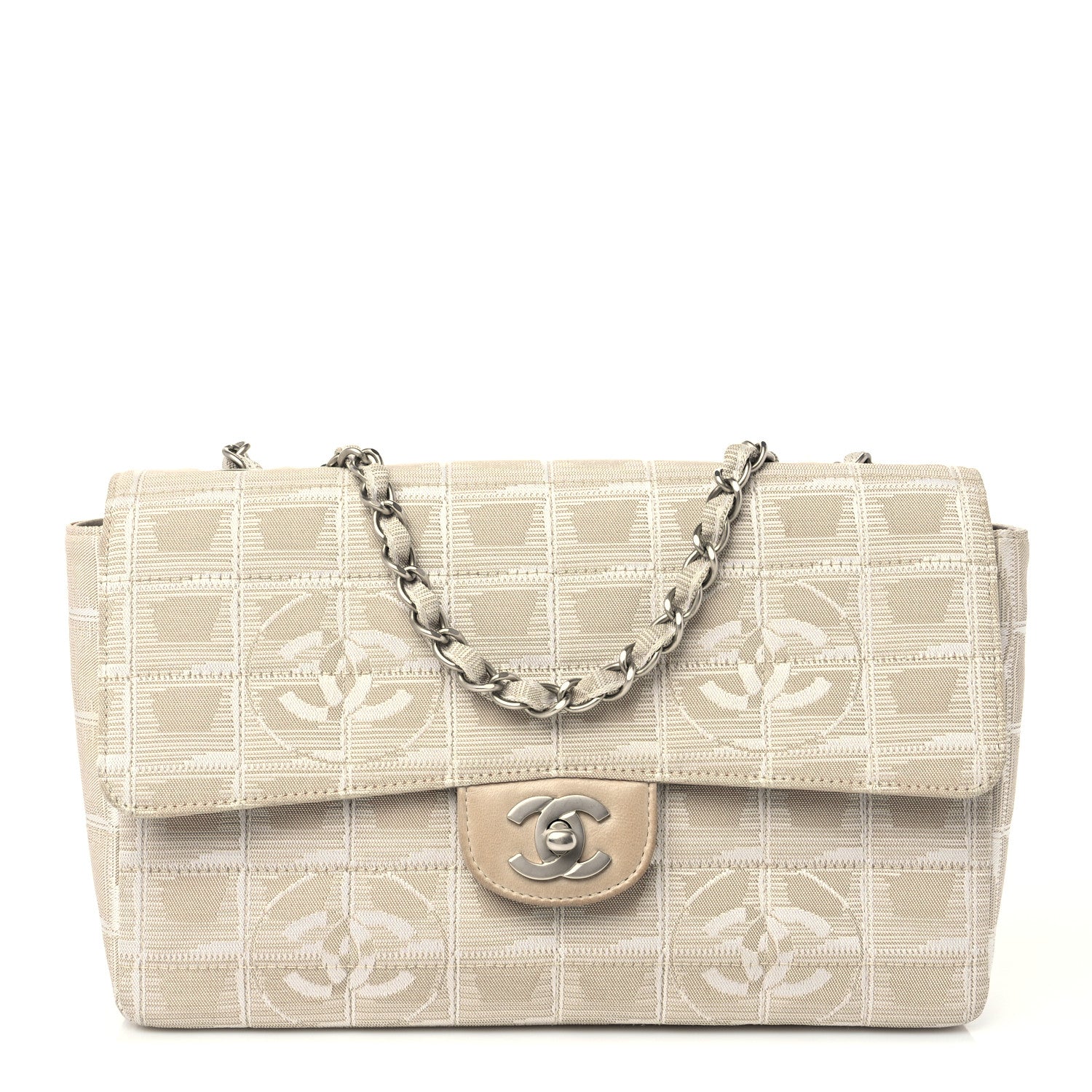 Chanel Nylon Medium Travel Flap Light Beige 1 of 11