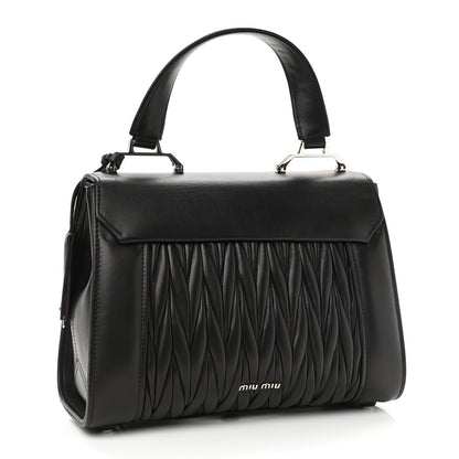 Miu Miu Nappa Matelasse Top Handle Tote Black 3 of 9