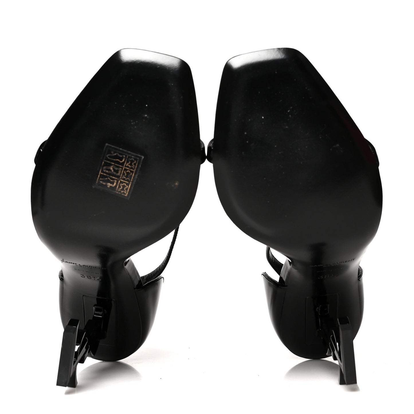 Patent Calfskin Opyum 110 Sandals 38.5 Black