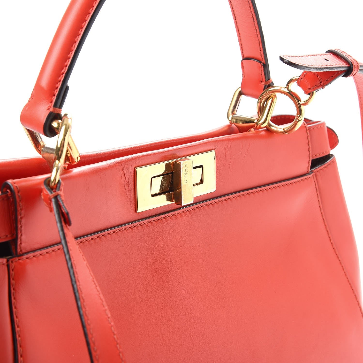 Fendi Vitello Morgan Fabric Jacquard Pequin Medium Peekaboo Iconic Satchel Papavero Tobacco Black 13 of 16