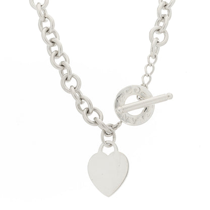 Tiffany Sterling Silver Heart Tag Toggle Necklace 1 of 4