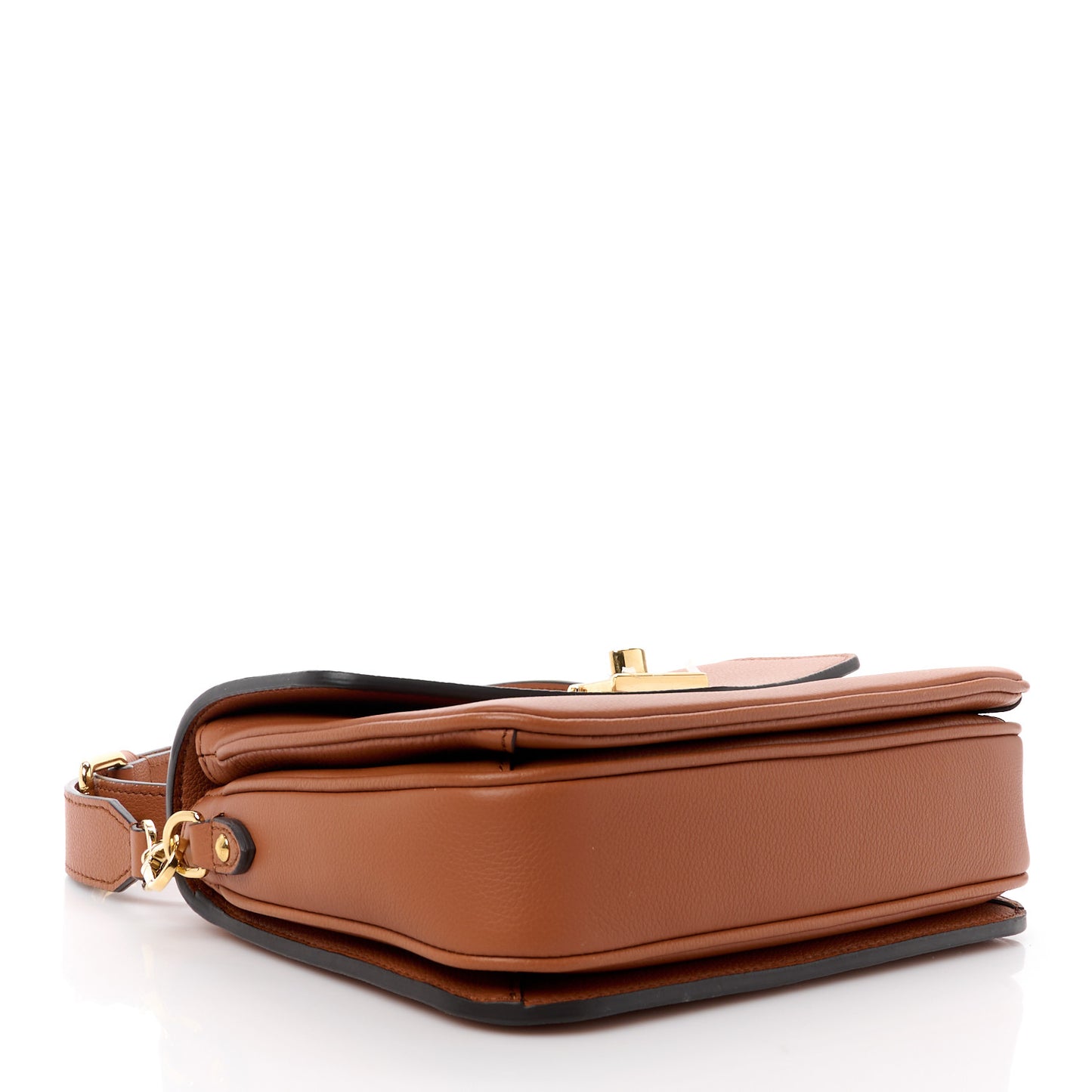Grained Calfskin Lockme Oxford Cognac