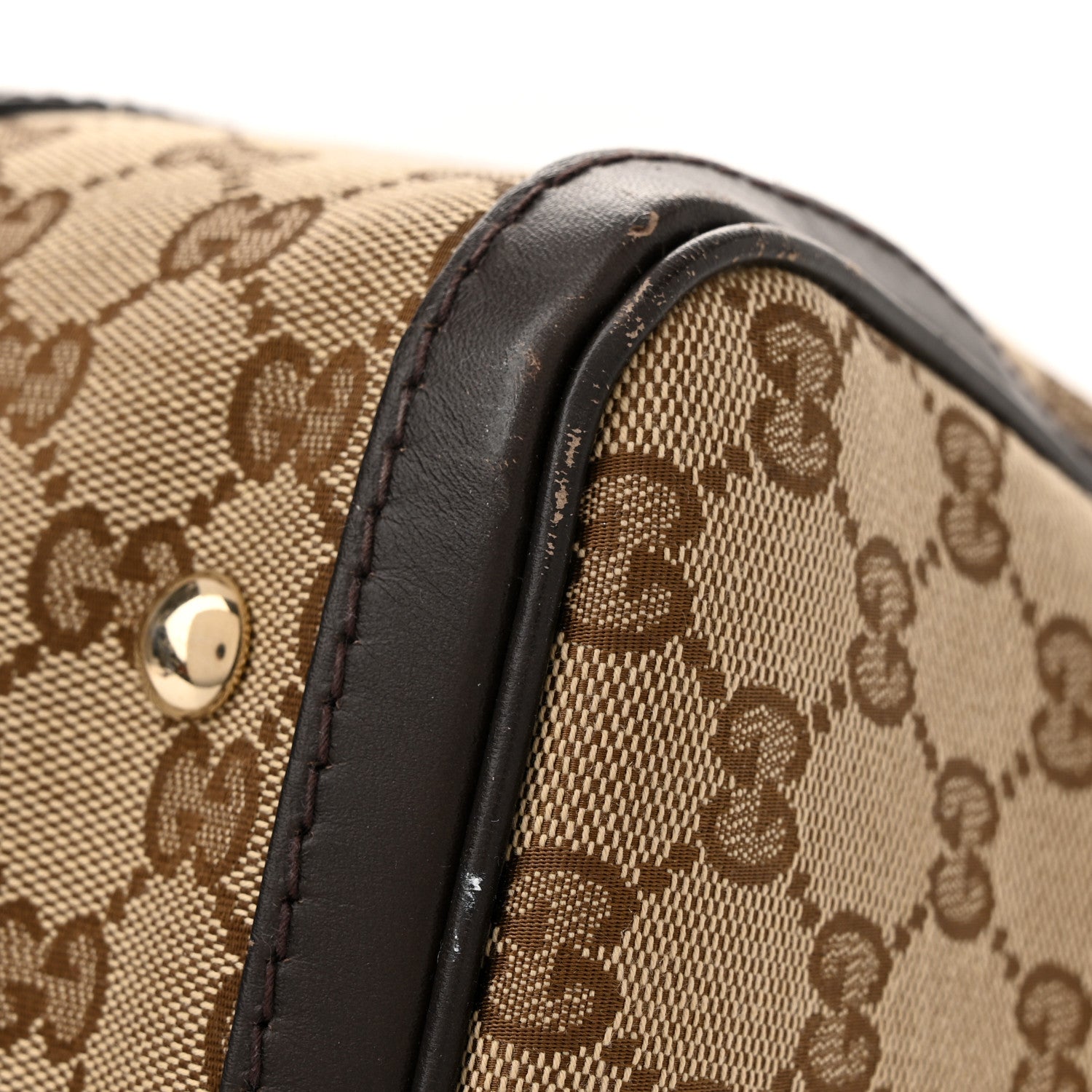Gucci Monogram Vintage Web Medium Boston Dark Brown 15 of 16