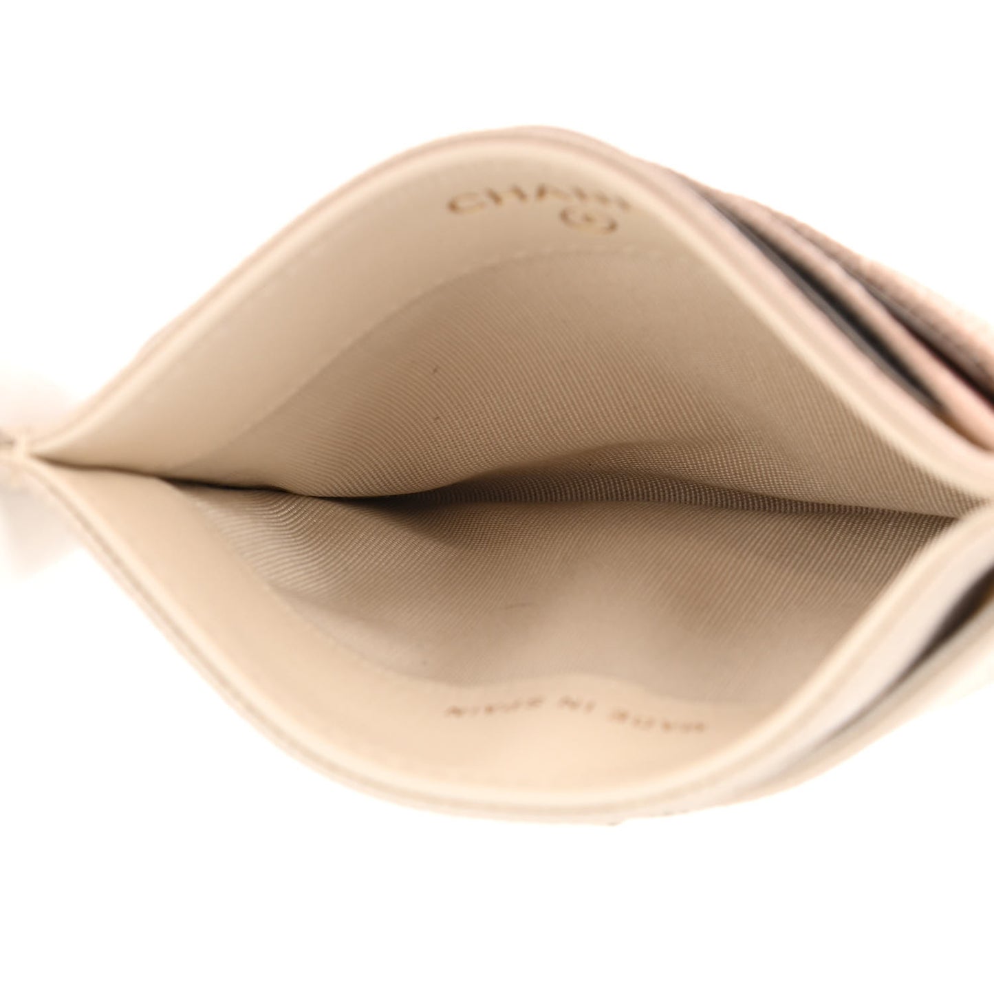 Caviar Quilted Vintage Mademoiselle Card Holder White