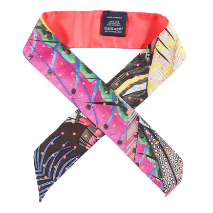 Hermes Silk Plumetis Twilly Rose 1 of 4