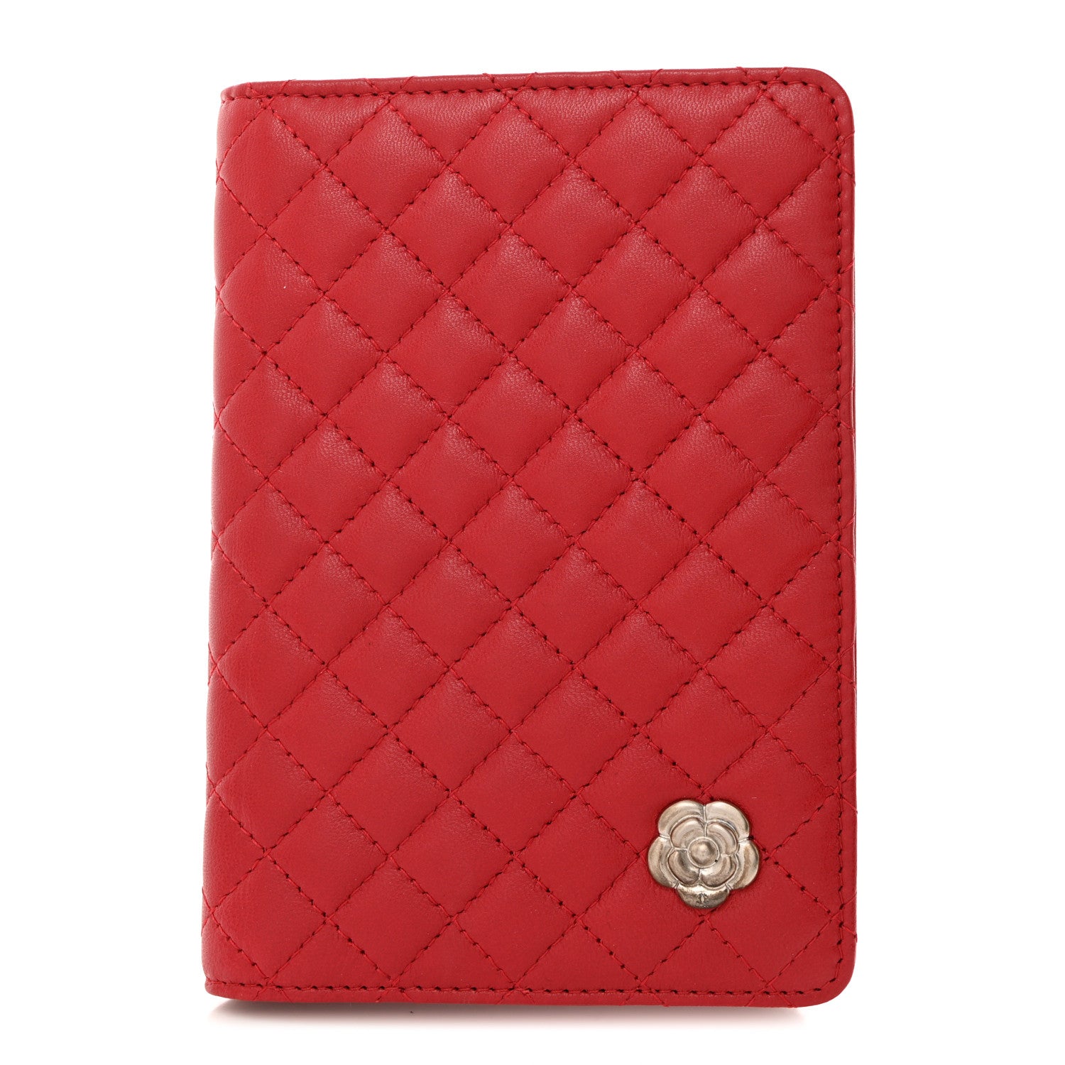 Chanel Lambskin Quilted Camellia Passport Holder Pink 1 of 9