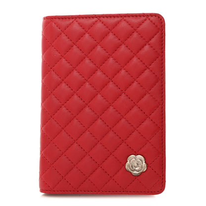 Chanel Lambskin Quilted Camellia Passport Holder Pink 1 of 9
